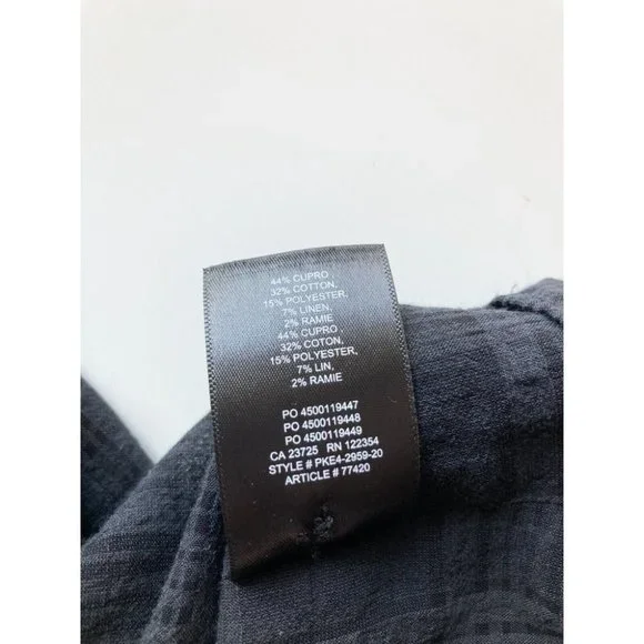 Aritzia WILFRED Pursuit Black Plaid Gauze V-Neck Twist Camisole Tank Top, Size M - Picture 11 of 16